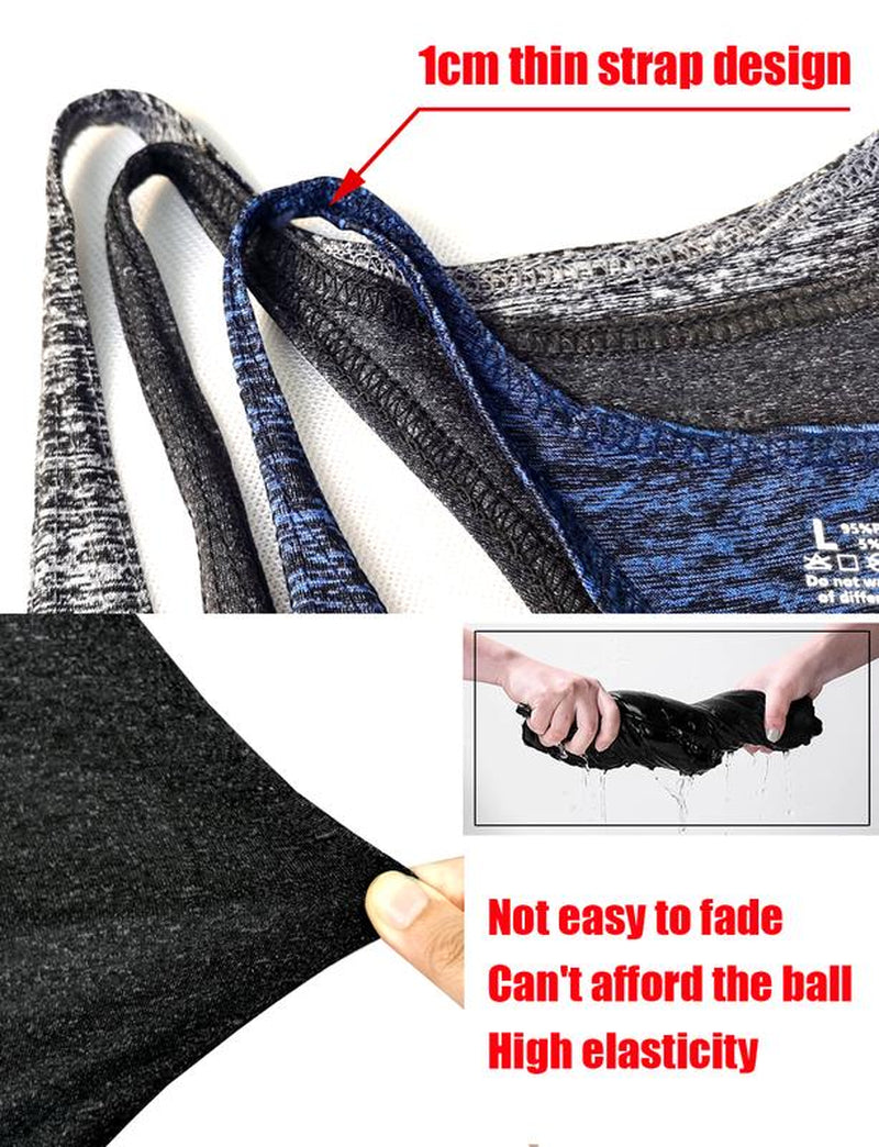 Lehmanlin Men'S Bodybuilding Vest Fitness Gym Shirt Y-Back Muscle Fitness Sports Stretch Quick-Drying Top (3 Pack) Athletic Wear Sleeveless Design Fathersdaygift Workout