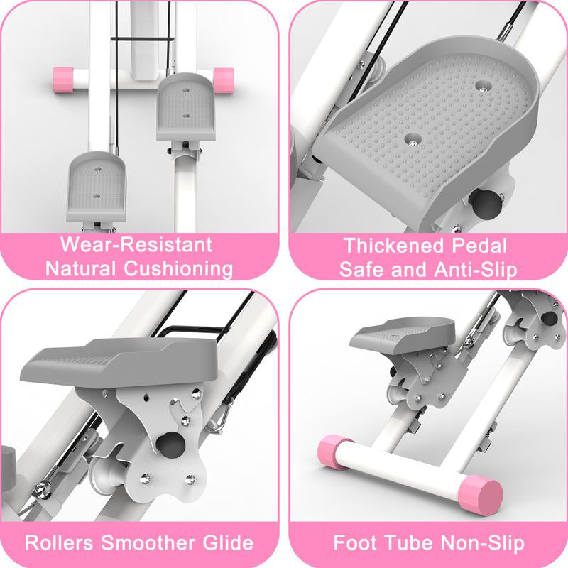 Vertical Climber Stair Stepper for Full-Body Workout with LCD Display Adjustable Handlebars and Pedals 300LBS Loading Capacity Compact Folding Cardio Exercise Climber with Adjustable Step Range