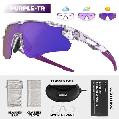 VICTGOAL Photochromic Cycling Glasses for Men Women Outdoor Sports UV400 Protection Bicycle Eyewear MTB Mountain Road Bike Eyeglass