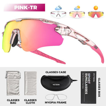 VICTGOAL Photochromic Cycling Glasses for Men Women Outdoor Sports UV400 Protection Bicycle Eyewear MTB Mountain Road Bike Eyeglass