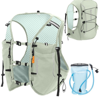 Sportsnew Running Vest for Women Men, Lightweight 10L Hydration Backpack with Waterproof Phone Pocket, 2L Water Bladder or 500Ml Soft Flasks, Breathable Pack for Hiking Trail Running Cycling Marathon Outdoor