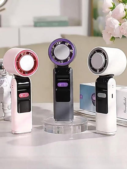 Portableairconditioner"3-In-1 Ice Cooling Portable Fan - USB Rechargeable, 10H Runtime, 100 Speeds with Ice Pad for Instant Chill, Ultra Quiet For