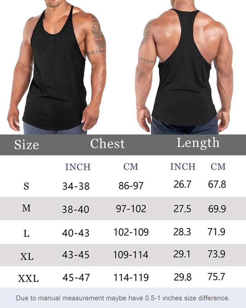 Lehmanlin Men'S Bodybuilding Vest Fitness Gym Shirt Y-Back Muscle Fitness Sports Stretch Quick-Drying Top (3 Pack) Athletic Wear Sleeveless Design Fathersdaygift Workout