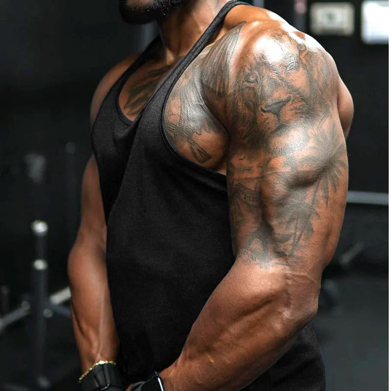 Lehmanlin Men'S Bodybuilding Vest Fitness Gym Shirt Y-Back Muscle Fitness Sports Stretch Quick-Drying Top (3 Pack) Athletic Wear Sleeveless Design Fathersdaygift Workout