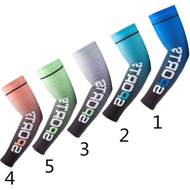 5 Pairs of Ice Sleeves, Ice Cloth Breathable Anti-Ultraviolet Running Arm Sleeves, Fitness Elbow Sports Cycling Outdoor Arm Sleeves, Sports Arm Compression Sleeves, Sun Protection Ice Silk Sleeves, High Elastic Thin Breathable Arm Sleeves, Unisex