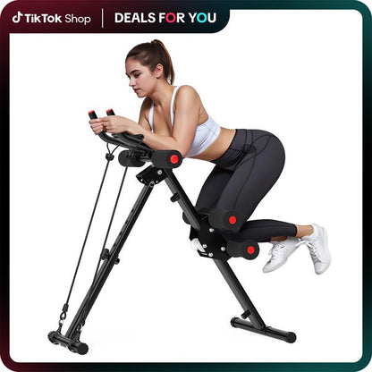 Relifesports Ab Machine, Ab Workout Equipment for Home Gym, Height Adjustable Ab Trainer, Foldable Fitness Equipment with LCD Monitor, Dealsforyoudays