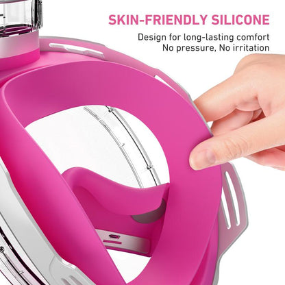 G2RISE Adults & Kids Snorkeling Set Gear, Full Face Snorkel Mask with Detachable Camera Mount, Safe Breathing, anti Fog anti Leak, with Swimming Earplug, Travel Friendly, Beginner Friendly