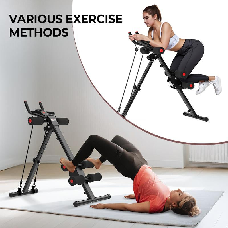 Relifesports Ab Machine, Ab Workout Equipment for Home Gym, Height Adjustable Ab Trainer, Foldable Fitness Equipment with LCD Monitor, Dealsforyoudays