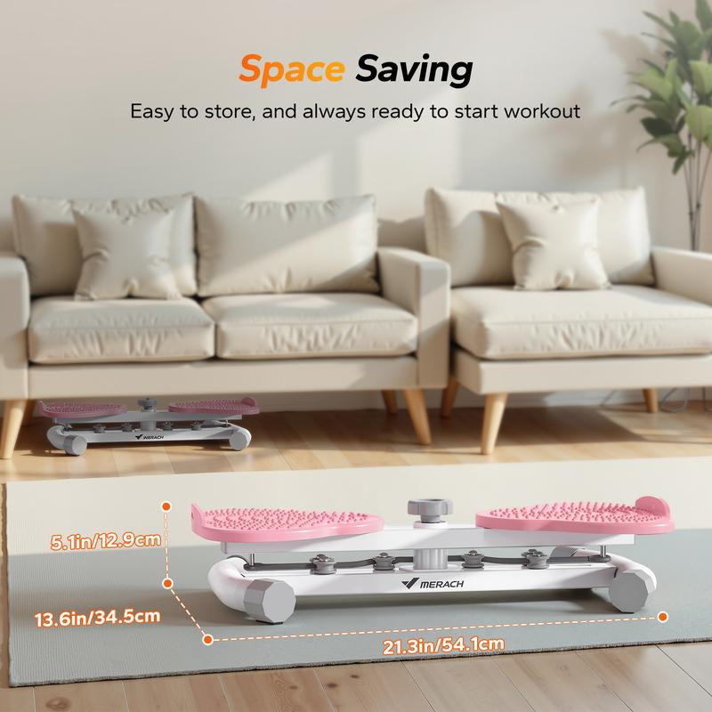 【Live Link Only】Merach Waist Twist Machine Slim Waist and Toned Abs Waist Twister Can Stand with Feet Apart Double Non-Slip No Noise Use Exercise Equipment Abdominal Roller Workout