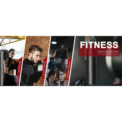 4 FT Heavy Punching Bag for Adults, Unfilled PU Punching Bag with 12 OZ Boxing Gloves for Home Gym MMA Karate Kickboxing Muay Thai Training - Perfect Gift for Men Women