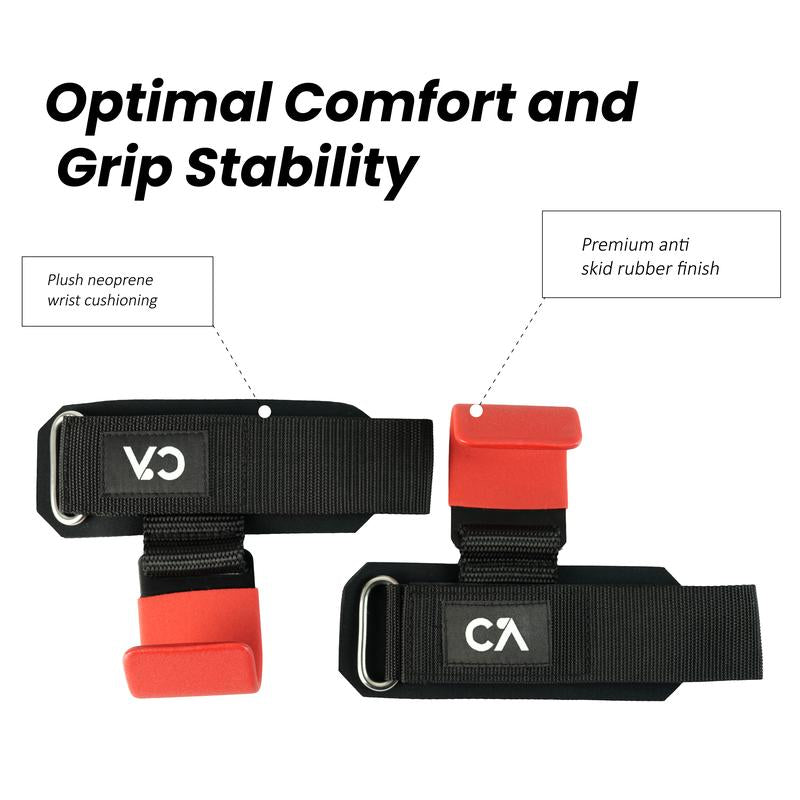 Chick Active Weight Lifting Hooks for Heavy Duty Workouts, Exercise Weight Lifting Hooks, Weight Lifting Grips for Powerlifting, Shrugs, Rows, Gym Accessories, Gym Lifting Straps with Pull up Hooks, Workout Equipment