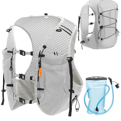 Sportsnew Running Vest for Women Men, Lightweight 10L Hydration Backpack with Waterproof Phone Pocket, 2L Water Bladder or 500Ml Soft Flasks, Breathable Pack for Hiking Trail Running Cycling Marathon Outdoor