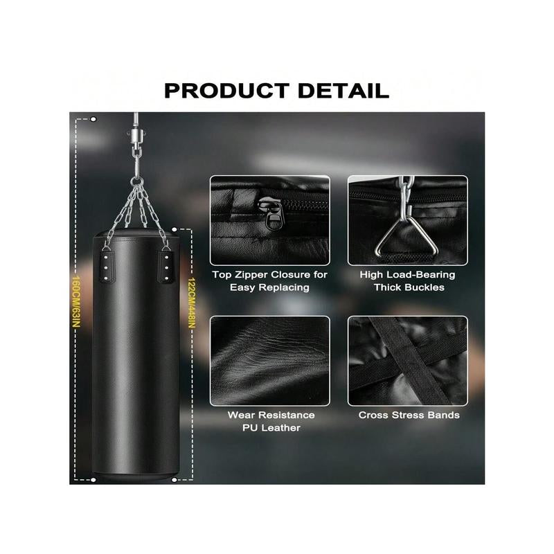 4 FT Heavy Punching Bag for Adults, Unfilled PU Punching Bag with 12 OZ Boxing Gloves for Home Gym MMA Karate Kickboxing Muay Thai Training - Perfect Gift for Men Women