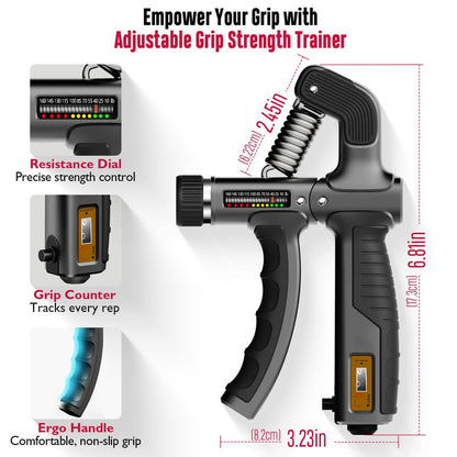 Fitbeast Grip Strength Trainer Kit, Pro Hand and Forearm Strengthener Kit - 6 Pack with Adjustable Resistance and Multi-Function Massage Balls for Hand Therapy, Grip Training, and Recovery