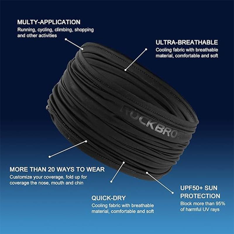 ROCKBROS Cooling Neck Gaiter Bandana Face Mask for Men Neck Gaiters Summer Half Face Scarf Cover Sun UV Protection